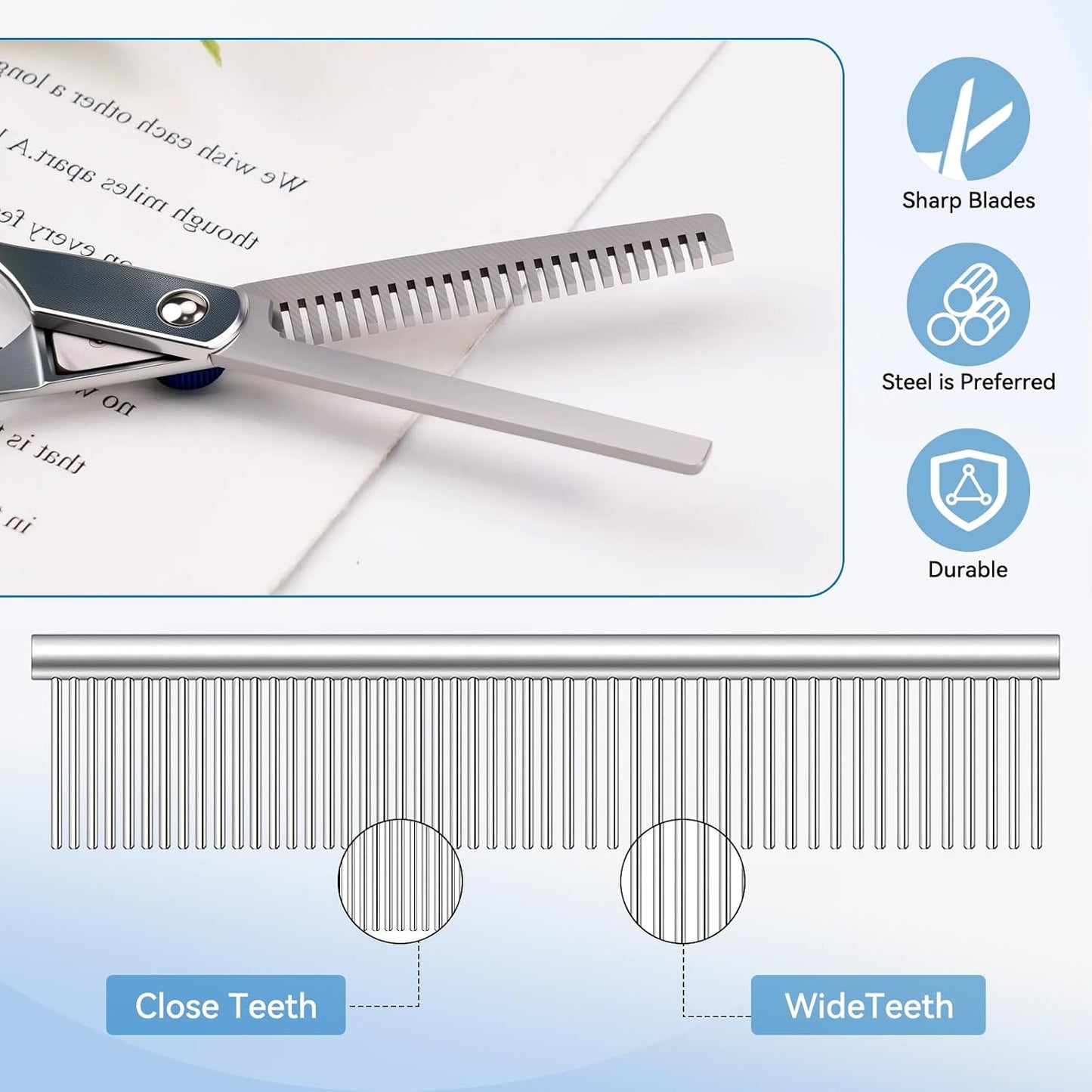 6 Pieces Dog Grooming Curved Scissor for Dog Professional Pet Grooming Scissors with Safety round Tip Stainless Steel Pet Hair Trimming Scissors Set with Storage Bag