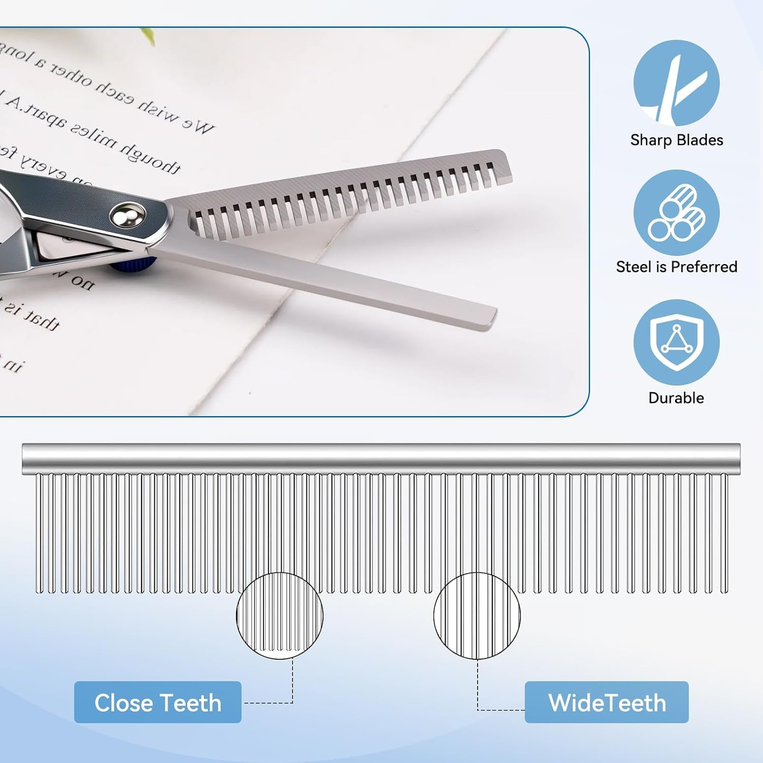 6 Pieces Dog Grooming Curved Scissor for Dog Professional Pet Grooming Scissors with Safety round Tip Stainless Steel Pet Hair Trimming Scissors Set with Storage Bag